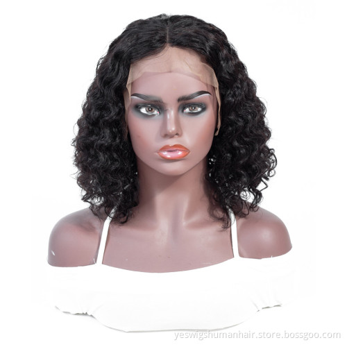 Kinky Curly Lace Front Human Hair Bob Wigs For Black Women Yeswigs Wholesale 13X4 Swiss Lace Frontal Human Hair Curly Bob Wig